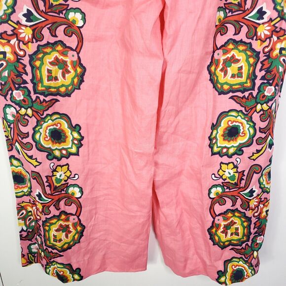 Boden Pants Womens L Wide Leg Colorful Boho Hippie Feminine 70s Pull On Pink - Picture 8 of 10